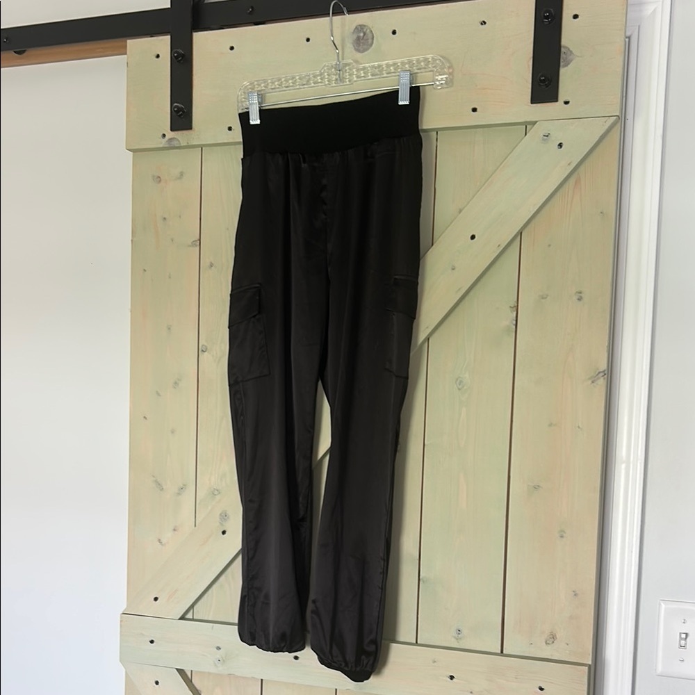 Black Relaxed Fit Joggers with Straight Leg
